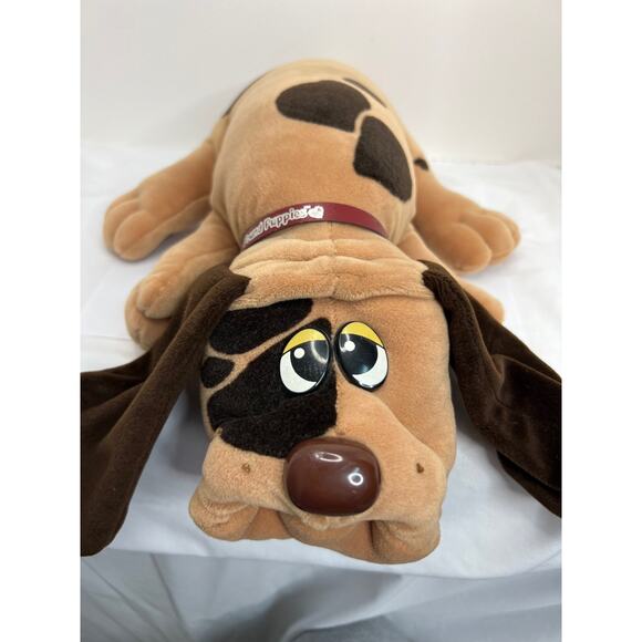 Tonka Vintage Pound Puppies Plush Dog Tan Brown Spots Heart Logo 17 1985 - Picture 8 of 10